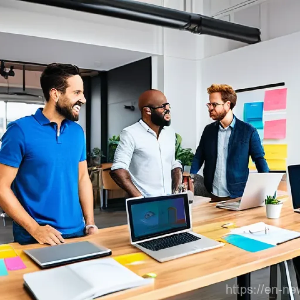 초기 스타트업의 성장 가속화 방법 - **Prompt 1: Collaborative Startup Community in Action**
A vibrant, sun-drenched co-working space...